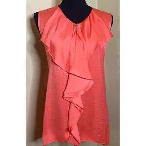 New BCBGMaxAzria Cascading Ruffle Blouse Sz L